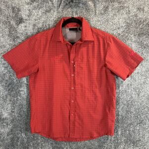 Mammut Shirt Mens Medium Red Plaid No Fly Zone Insect Repellent Outdoor Hiking